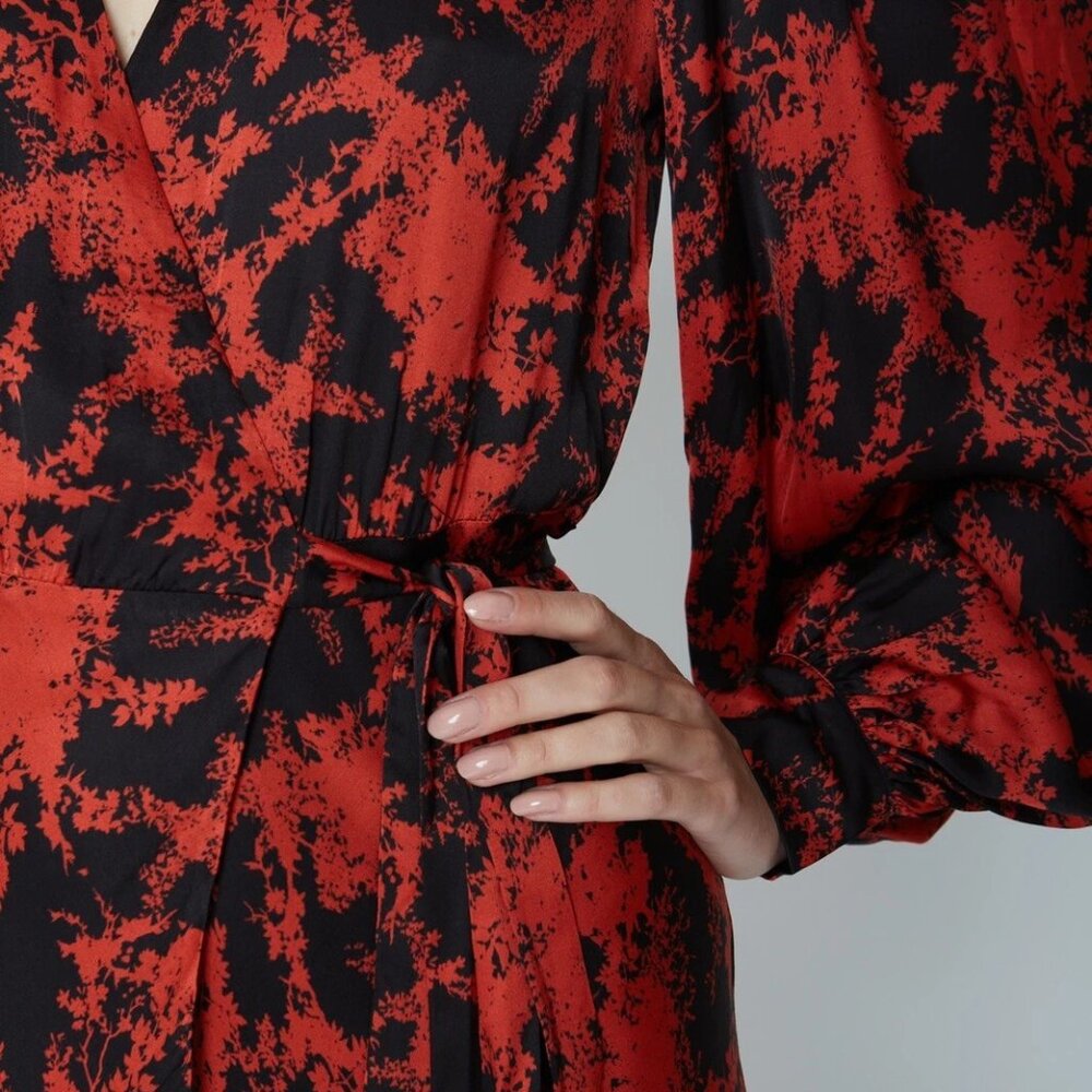 Anthropologie Red and Black Midi Dress - Picture 7 of 7